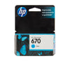 Cartucho de Tinta 670 Standard Ciano - HP