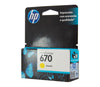 Cartucho de Tinta 670 Standard Amarelo - HP