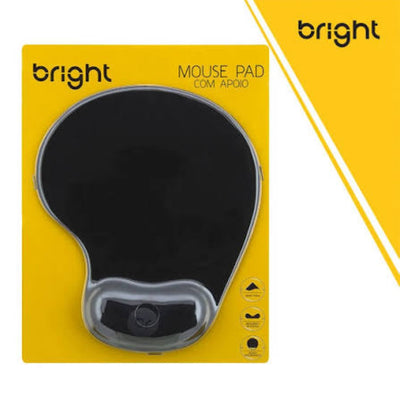 MOUSE PAD BRIGHT COM APOIO PARA PULSO GEL PRETO - 0307