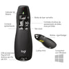 Apresentador sem fio Logitech R400 com laser vermelho