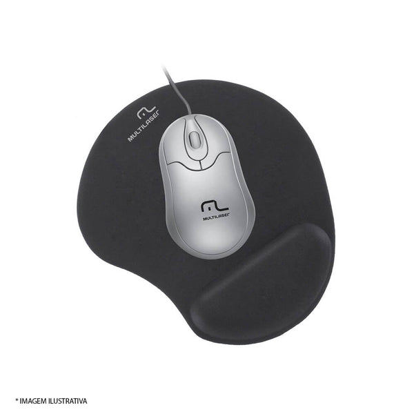 Mousepad Multilaser com Apoio para Pulso em Gel Preto AC024