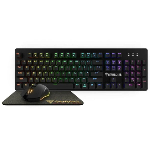 KIT GAMER GAMDIAS TECLADO/ MOUSE E MOUSEPAD HERMES P1B