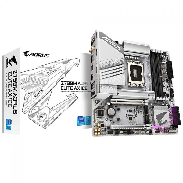 Placa Mãe Gigabyte Z790M AORUS ELITE AX ICE Intel LGA1700 Chipset