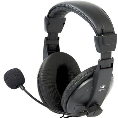 Fone de ouvido com microfone C3tech Voicer Comfort PH-60BK