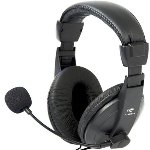Fone de ouvido com microfone C3tech Voicer Comfort PH-60BK