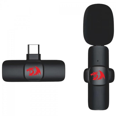 MICROFONE DE LAPELA SEM FIO REDRAGON GM93 TIPO-C ATHAN PRETO