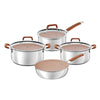 JOGO DE PANELA TRAMONTINA ROMAGNA 4 PEÇAS ACO INOX MARFIM - 28799