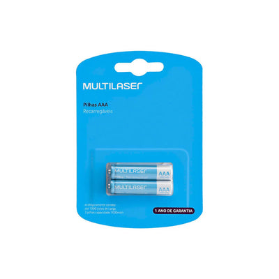 Pilha Recarregável Multilaser c/2 AAA 1000MAH - CB051