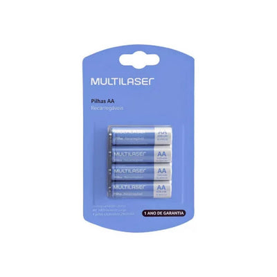 Pilha Recarregável Multilaser C/4 AA 2500MAH - CB052