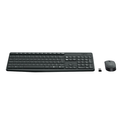 Kit teclado e mouse sem fio MK235 cinza e preto Logitech