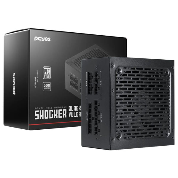 Fonte Gamer PCYes Shocker 500W Full Modular 80 Plus Standard