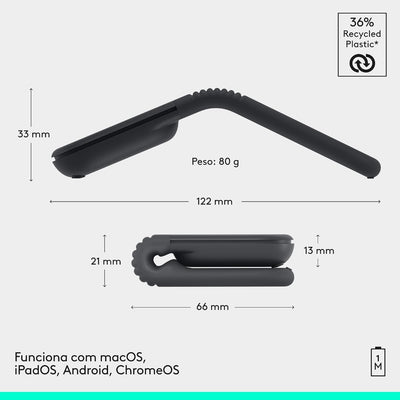 MOUSE SEM FIO MOBI FOLD LOGITECH - 910-007601