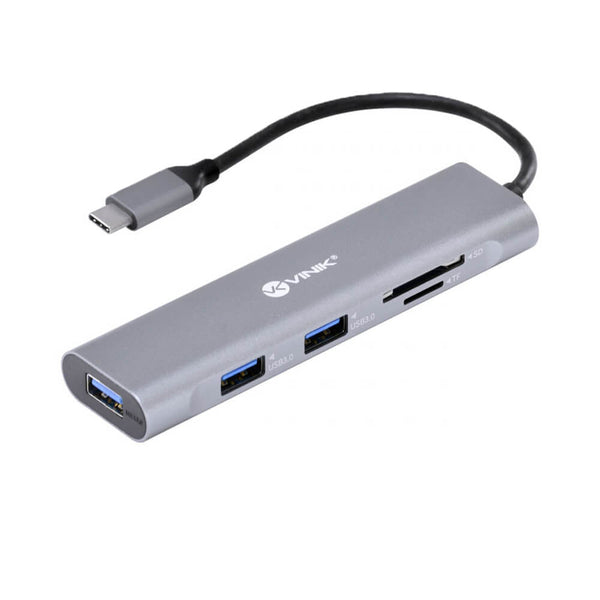 HUB 3 PORTAS USB 3.0 TIPO C + LEITOR VINIK - 32808