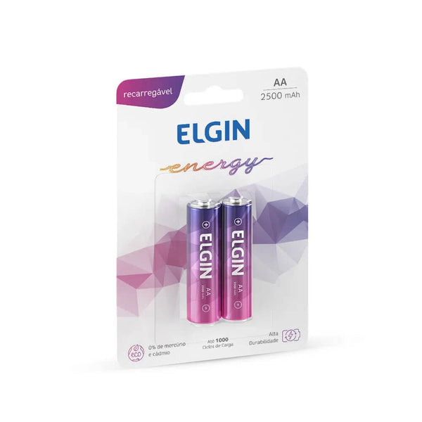 PILHA RECARREGÁVEL ELGIN C/2 AA  2500MAH 82172