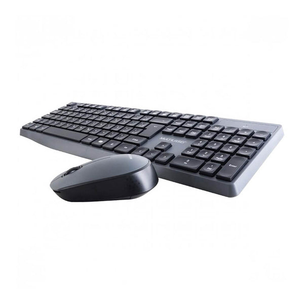 KIT TECLADO/MOUSE SEM FIO MULTILASER MULTIMIDIA WIRELESS PRETO E