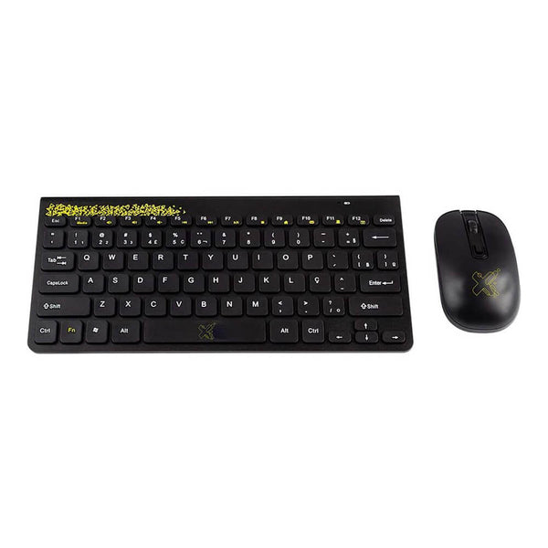 KIT TECLADO MOUSE MAXPRINT S/ FIO FREESTYLE AMARELO - 6013542