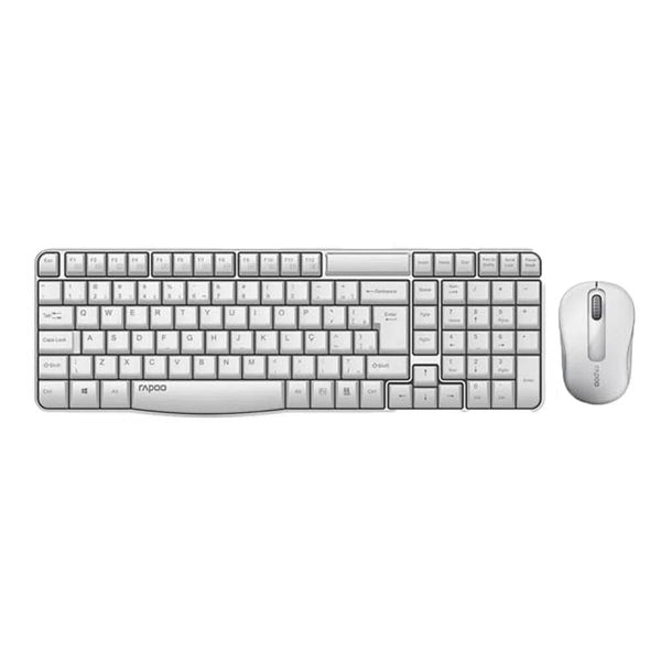 Kit teclado e mouse sem fio Rapoo X1800S branco
