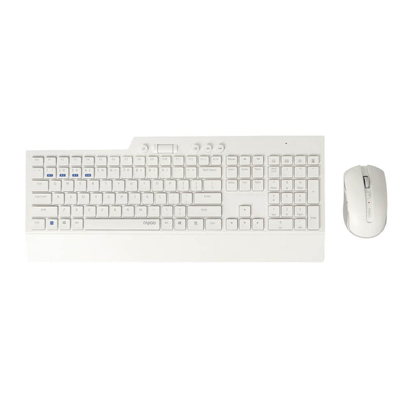 Kit de teclado e mouse sem fio Rapoo 8200T RA006 branco bluetooth
