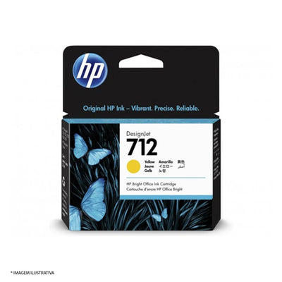 Cartucho HP 3ED69A amarelo (712)