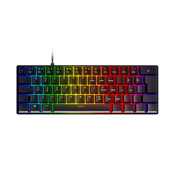 Teclado gamer mecânico Pcyes Outemu Red Hotswap LED RGB