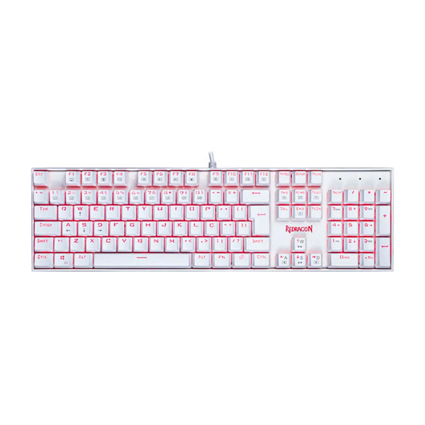 TECLADO MECANICO GAMER REDRAGON MITRA  BRANCO SWITCH AZUL -  K551