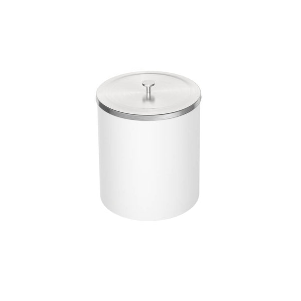 Lixeira Tramotina Util 5 litros aço inox branco com tampa