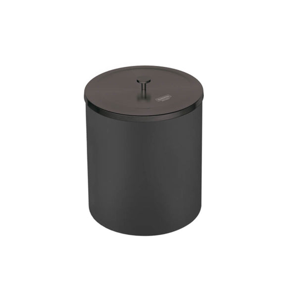 Lixeira Tramontina Util 5 litros aço inox preto com balde plástic