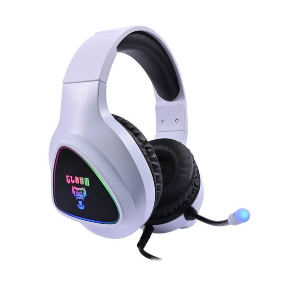 Headset gamer Clanm Mount CL-HM709 branco RGB