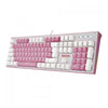 Teclado gamer mecânico Redragon K623 Hades RGB rosa e branco