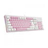 Teclado gamer mecânico Redragon K623 Hades RGB rosa e branco
