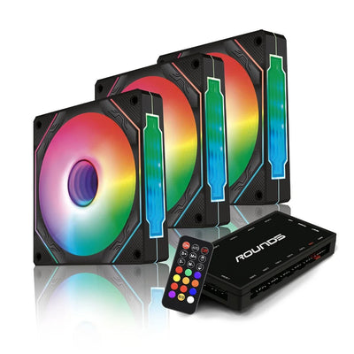 Kit Cooler 3 Unidades Round5 + Controladora para Gabinete Aurora