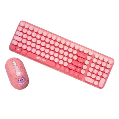 KIT TECLADO E MOUSE S/ FIO LETRON FINI ROSA - 85861