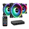 Kit Cooler 3 Unidades Duo 12 Pro Aerocool ARGB com HUB e Controle