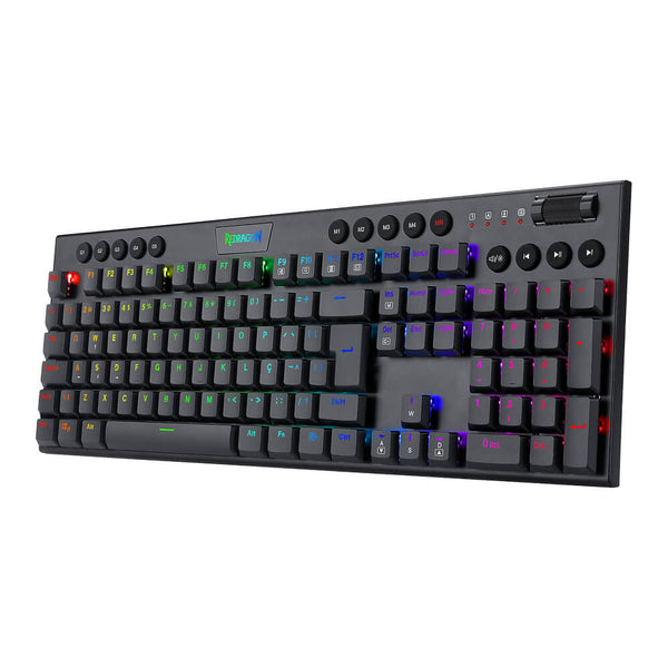 Teclado Mecânico Gamer Horus Redragon K619 Switch Blue RGB