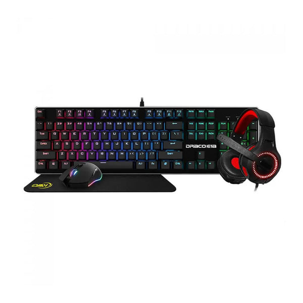 Kit Gamer Teclado, Mouse, Mouse Pad e Headset Draco E1A KWG