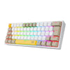 Teclado Mecânico Gamer Redragon Fizz K617 RGB Amarelo e Branco