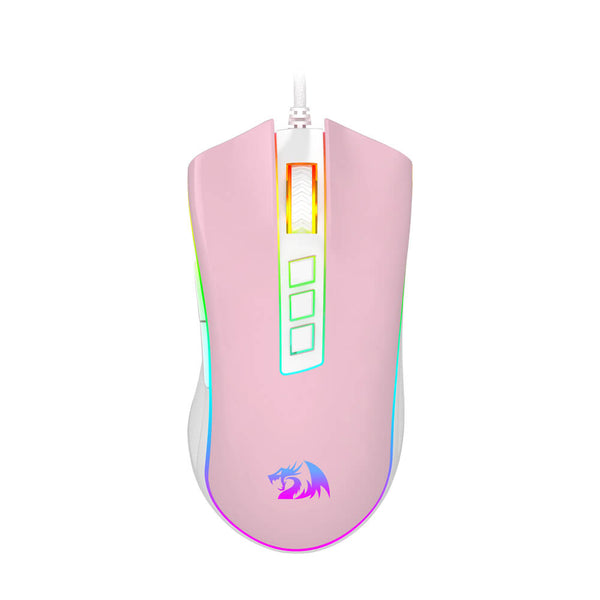 Mouse gamer Redragon M711PW Cobra Bubblegum rosa com branco