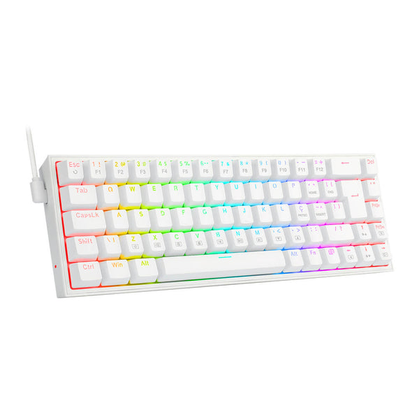 Teclado gamer mecânico Redragon K631W-RGB Castor branco