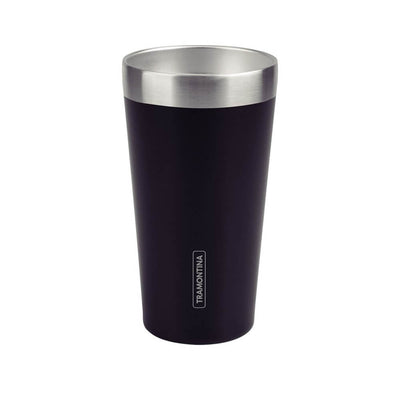 Copo Térmico Tramontina Exata 420ml Aço Inox Preto sem Tampa