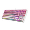 Teclado Mecânico Gamer Redragon Daksa Branco e Rosa RGB