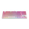 Teclado Mecânico Gamer Redragon Daksa Branco e Rosa RGB