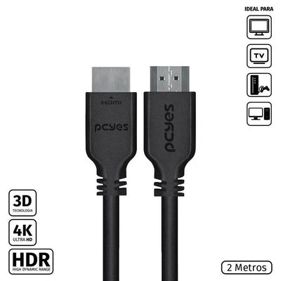 CABO HDMI M X M 2,0 MTS 2.0 4K 3D PCYES  PHM20-2 -29307