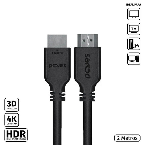 CABO HDMI M X M 2,0 MTS 2.0 4K 3D PCYES  PHM20-2 -29307