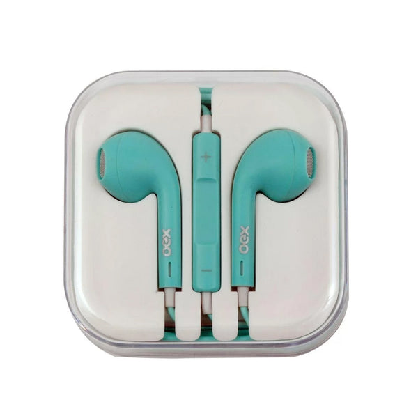 Fone de ouvido com microfone OEX Colormood FN204 azul pastel