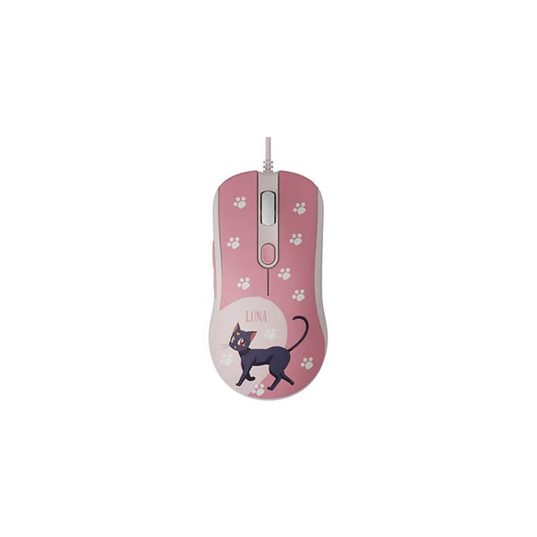 Mouse gamer Akko Luna e Artemis gato preto AG325C Sailor Moon