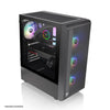 Gabinete Thermaltake gamer S200TG Tglass preto PSU 650W