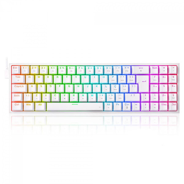 Teclado Mecânico Gamer Redragon K628 Pollux RGB Branco Switch