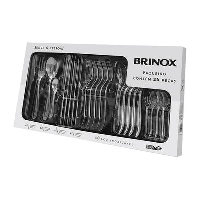 Faqueiro Brinox inox Lyon 24 peças