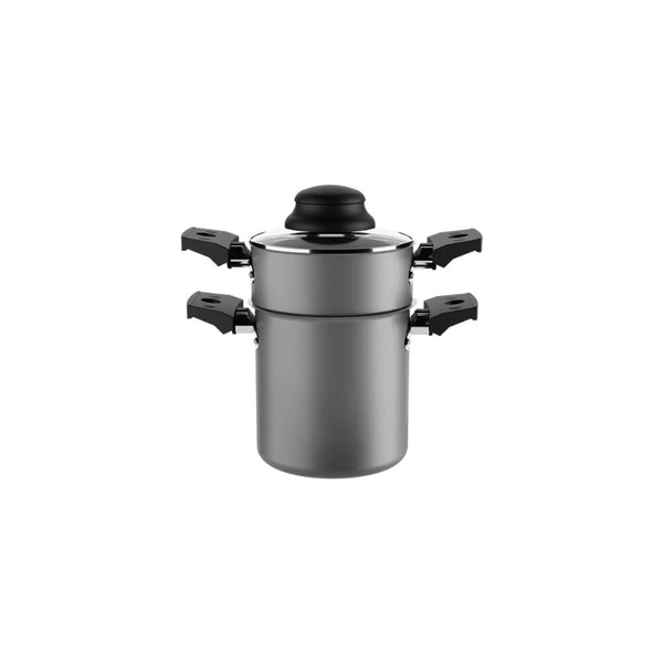 Cuscuzeira com tampa Brinox 800ml grafite pro-flon