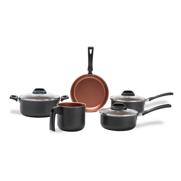 Jogo de panelas Brinox antiaderente 5 peças Topázio cinza range